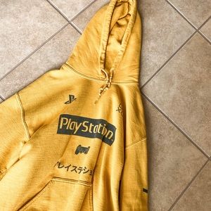 mustard yellow playstation hoodie